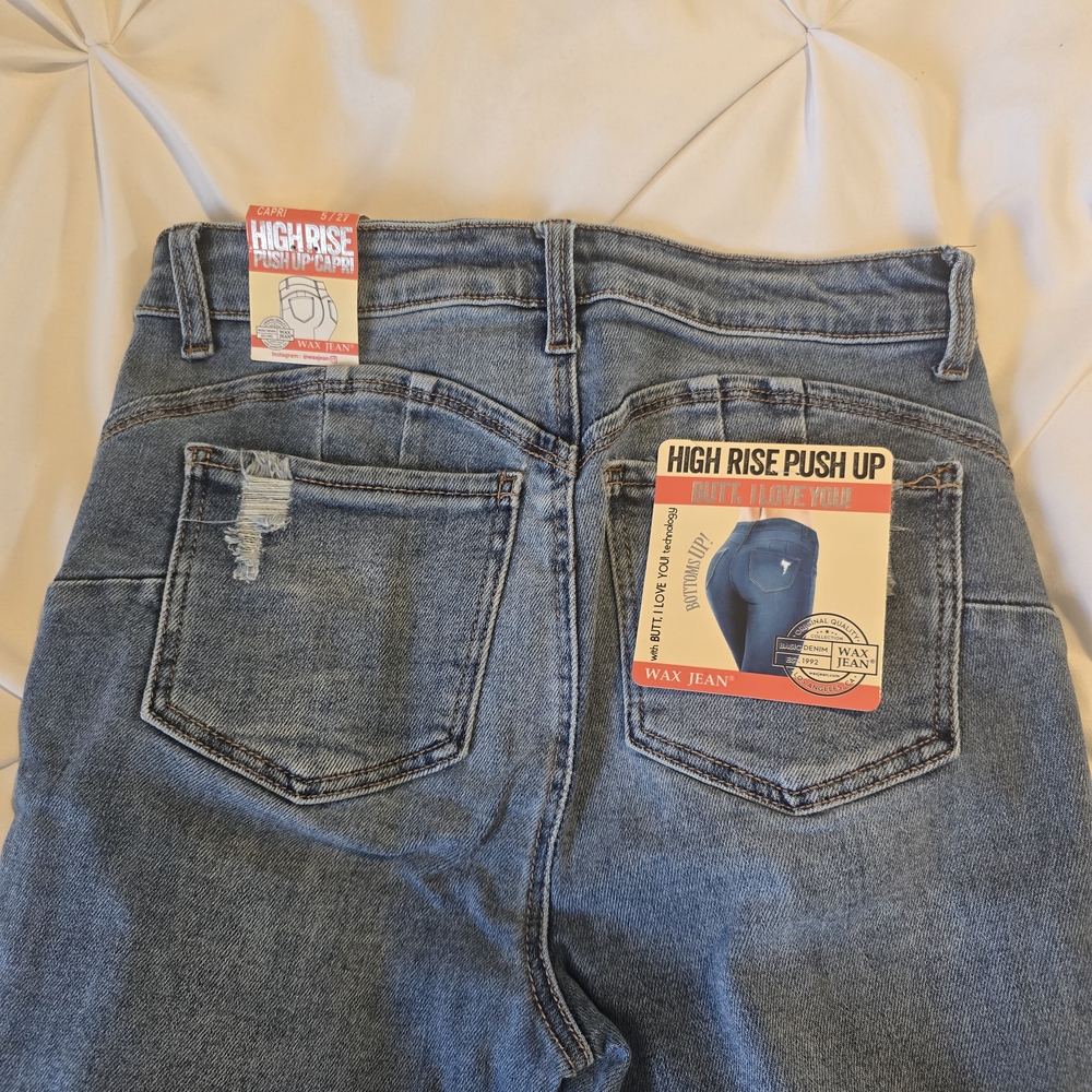 Wax Jean Women's High Rise Push Up Jeans - Blue